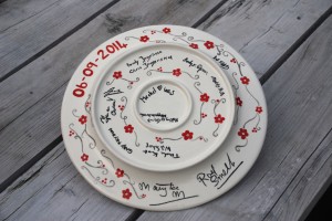 Afscheid of gedenkbord of handtekeningenbord